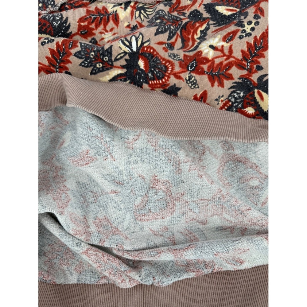 Free People Go On Get Floral Pullover French Terry Sweatshirt Mauve Red Boho S - Picture 6 of 8